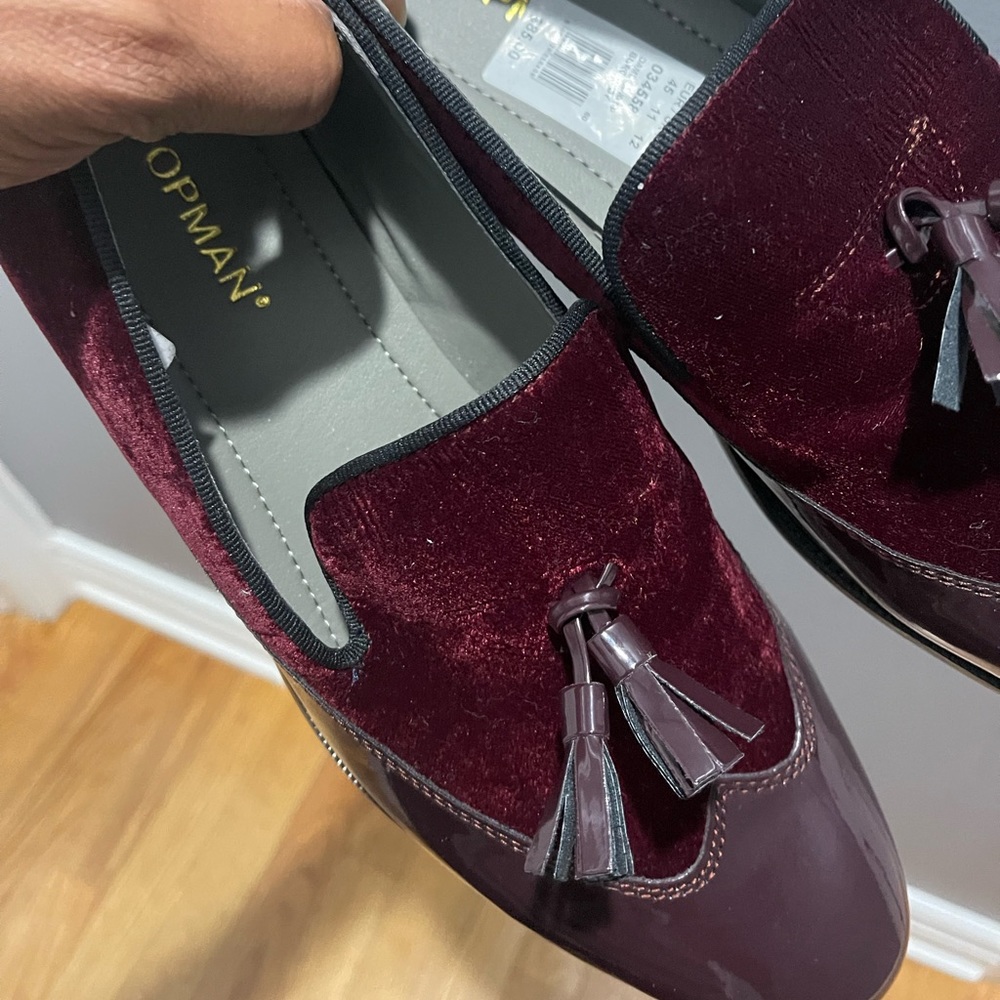 Topman ‘Dame Wingtip’ Loafers shoe in Burgundy Sz 12 / 45 - Picture 14 of 15